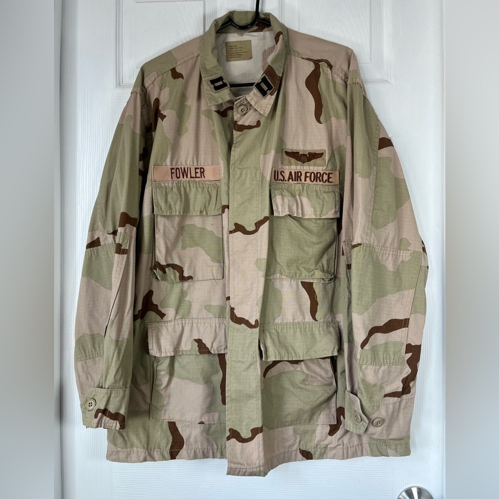 US Military Air Force Desert Combat Uniform Jacket Large Long